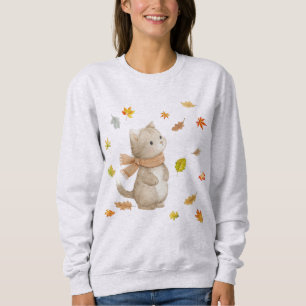 Sudadera Otoño deja gato - Ilustracion gitano de otoño acog