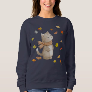 Sudadera Otoño deja gato - Ilustracion gitano de otoño acog