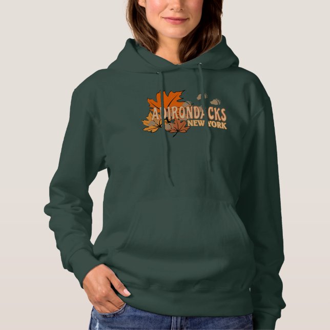 Sudadera Otoño en los Adirondacks con hojas de otoño con os (Anverso)