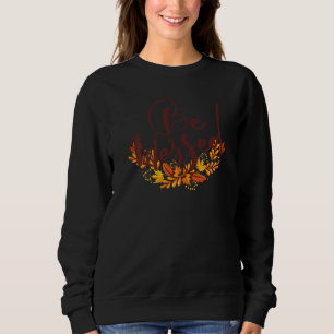 Sudadera Otoño minimalista bendecido deja la suerte de las