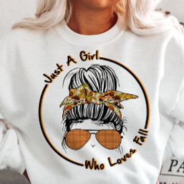 SUDADERA OTOÑO TEMÁTICO SOLO UN CHICA QUE AMA CAER MESSY BU
