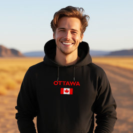 Sudadera Ottawa Canadá Bandera canadiense color oscuro