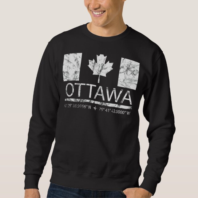Sudadera Ottawa Ontario Bandera Canadiense Viaja a Ottawa (Anverso)