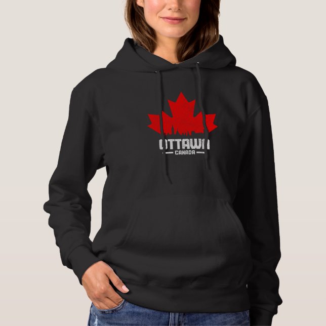 Sudadera Ottawa Quebec Canada Maple Leaf Canadian Flag Skyl (Anverso)