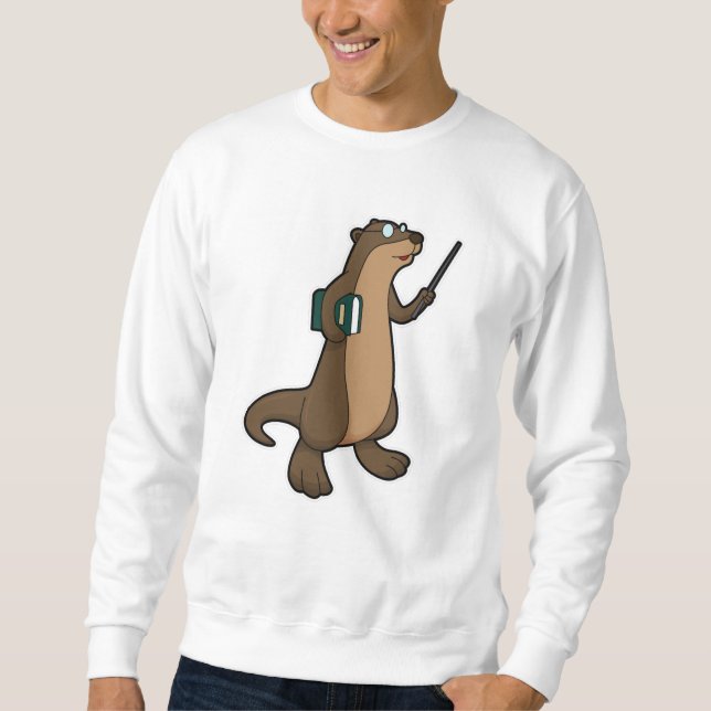Sudadera Otter como profesor con libro y puntero (Anverso)