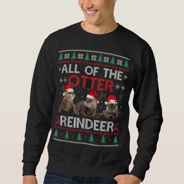 Sudadera Otter Gift | Todos los Navidades de renos de la or (Anverso)
