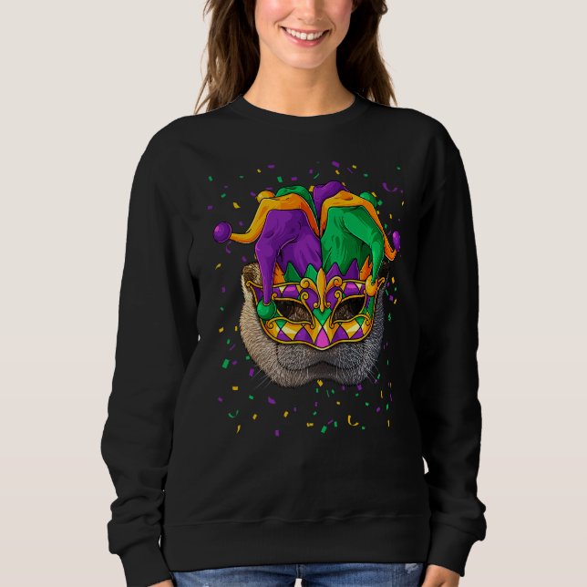 Sudadera Otter Mardi Gras Carnaval de animales Jester Festi (Anverso)