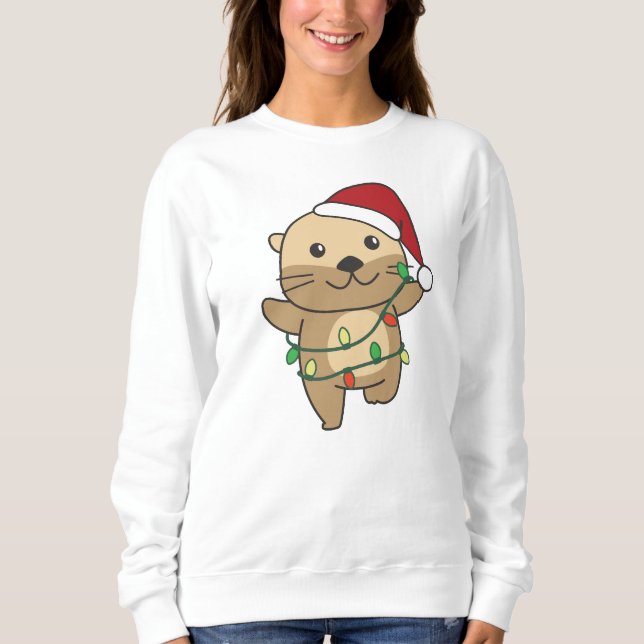 Sudadera Otter Navidades Animales de invierno Holiday Otter (Anverso)