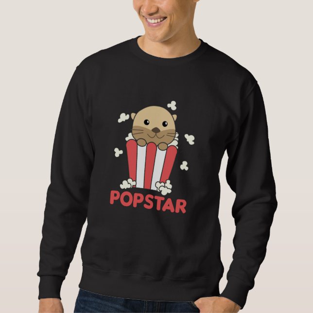 Sudadera Otter Popcorn Pop Star Poppin Funny (Anverso)