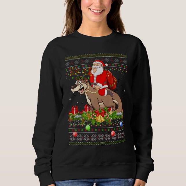 Sudadera Otter  Ugly Santa Riding Otter Christmas (Anverso)