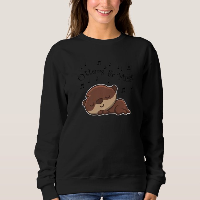 Sudadera Otters and Music Notes Musician Clef Cute Sea Otte (Anverso)