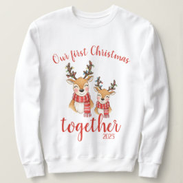Sudadera Our first Christmas together. Reindeer couple 