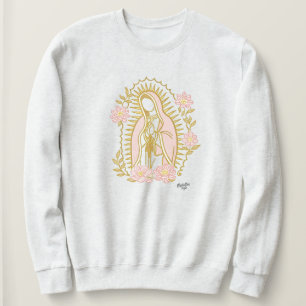 Sudadera Our Lady of Guadalupe sweatshirt Virgin Mary flora