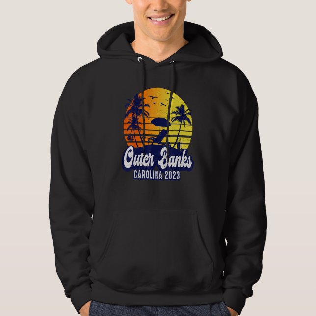 Sudadera Outer Banks 2023 Carolina Sunset Beach Retro (Anverso)