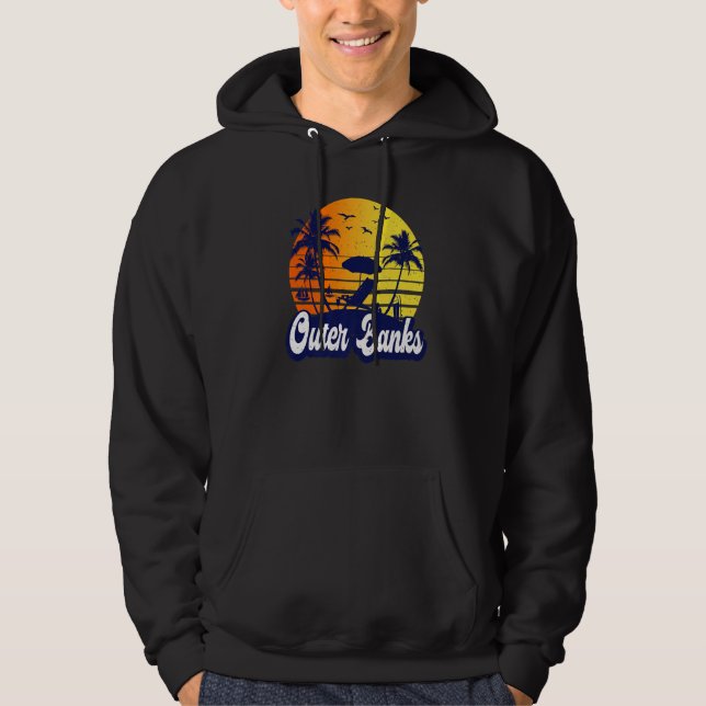 Sudadera Outer Banks Carolina Sunset Beach Retro Premium (Anverso)