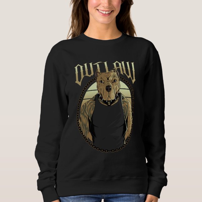 Sudadera Outlaw American Pit Bull Terrier Tattooed Dog Pitb (Anverso)