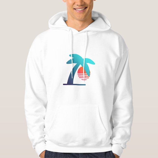 Sudadera Outrun Retro Classic Palm Logo hoodie (Anverso)