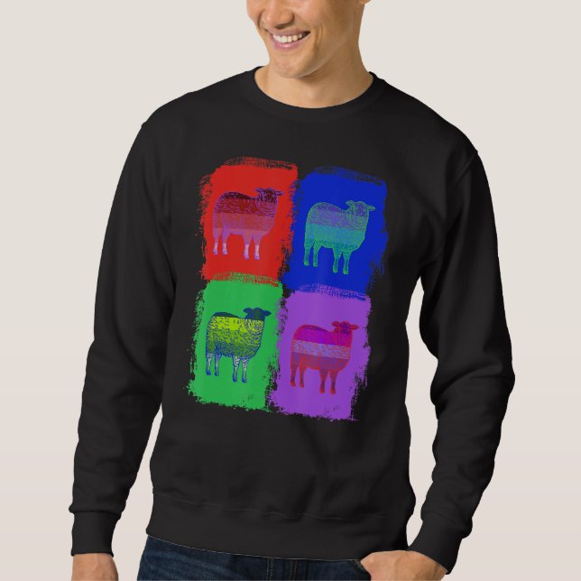 Sudadera Oveja Colorida Arte Pop (Anverso)