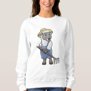 Sudadera Oveja como granjero con pastel y Gorra