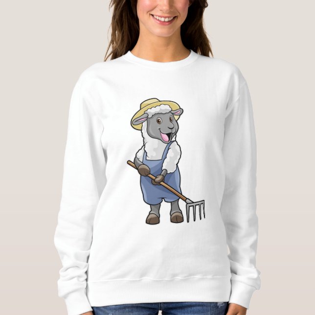 Sudadera Oveja como granjero con pastel y Gorra (Anverso)