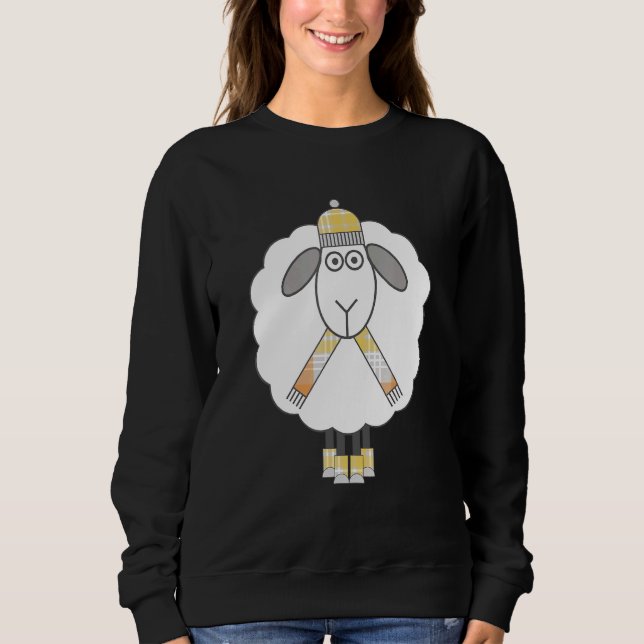 Sudadera Oveja De Invierno Acogedor Con Bufanda Y Sombrero  (Anverso)