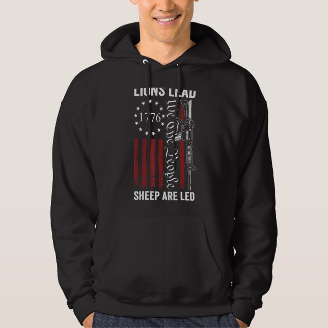 Sudadera Oveja León Led Pro Gun Rights 2nd Amend (Anverso)