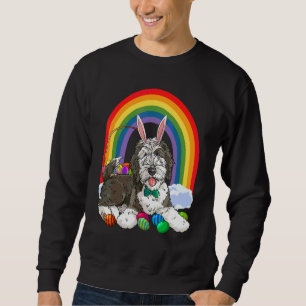 Sudadera Oveja linda Sheepadoodle Feliz Pascua Huevos Conej