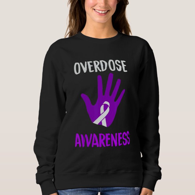 Sudadera Overdose Awareness Purple Ribbon Drug Addiction Re (Anverso)