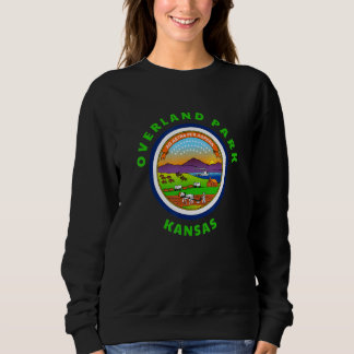 Sudadera Overland Park Kansas KS Flag Badge Roundlet Souven