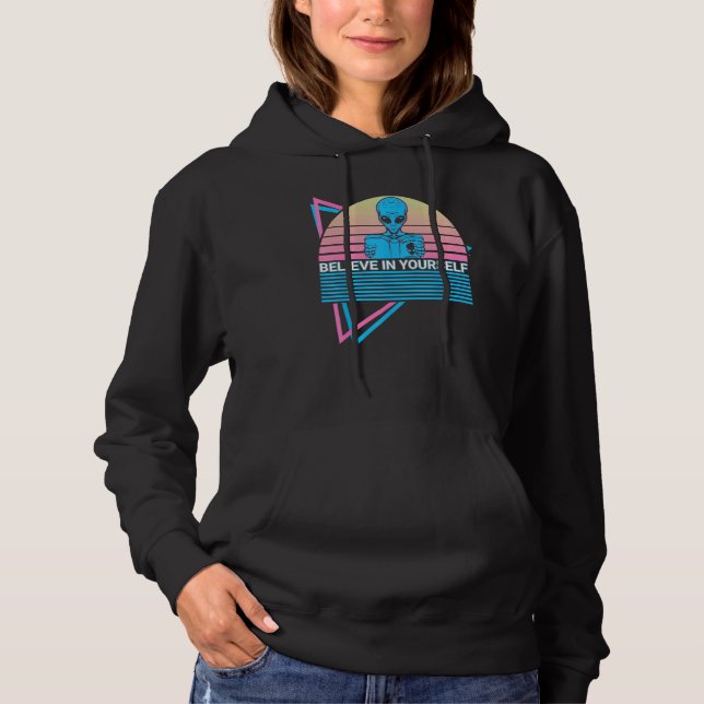 Sudadera Ovni Alien Astronomía Alienígenas Divertidas Cree  (Anverso)