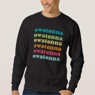 Sudadera Owatonna Minnesota MN Texto repetitivo colorido