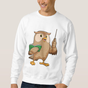 Sudadera Owl como profesor con libro y puntero