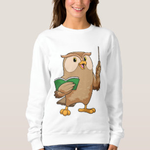 Sudadera Owl como profesor con libro y puntero