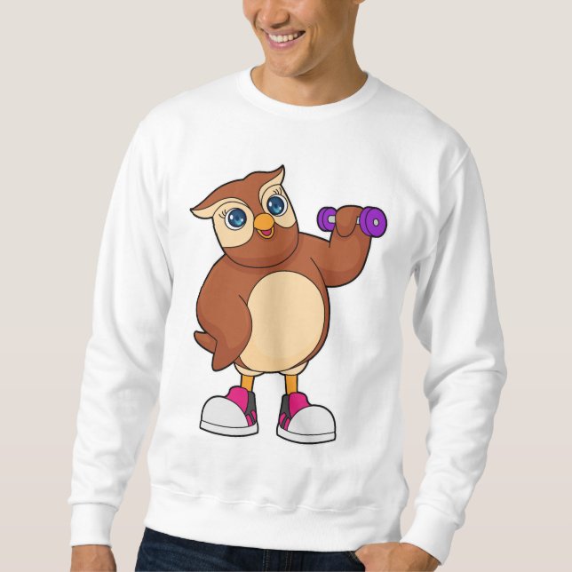 Sudadera Owl Fitness Dumbbell (Anverso)