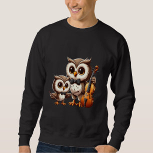 Sudadera Owl Jugando Violin Divertido Lechuza Musical Equip