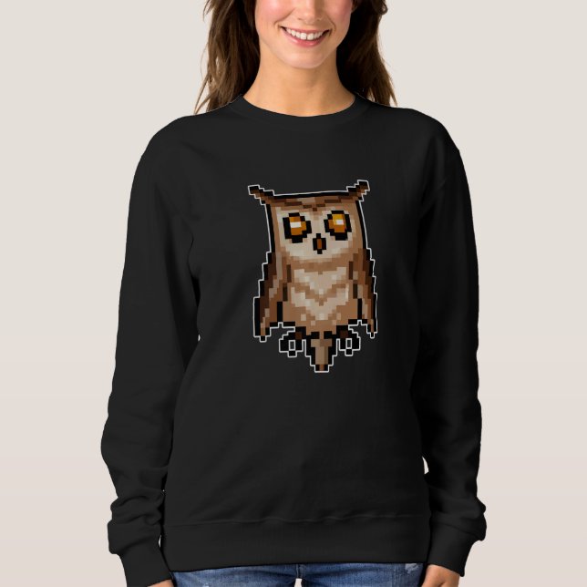 Sudadera Owl Pixel Retro Gaming Style (Anverso)