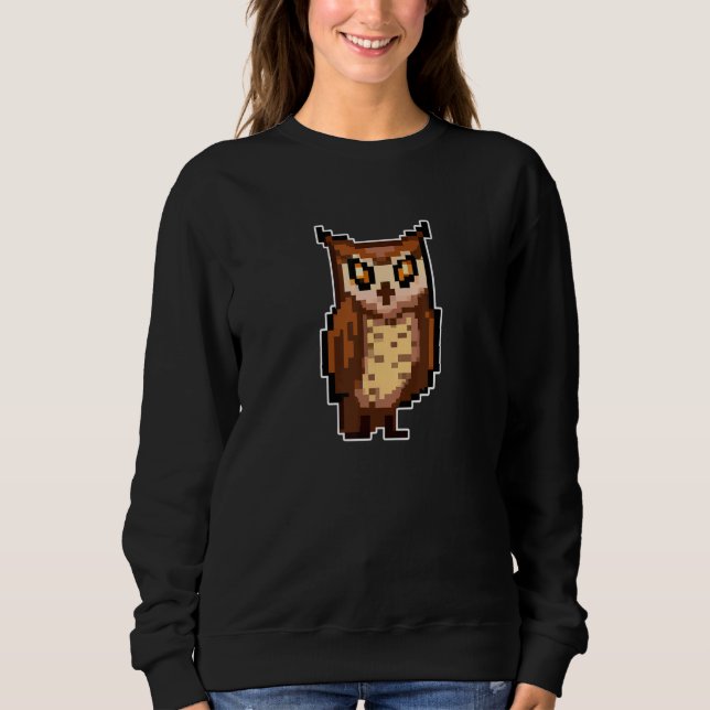 Sudadera Owl Pixel Retro Gaming Style (Anverso)