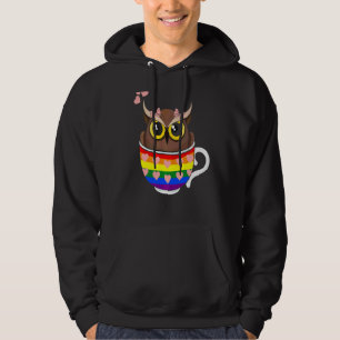 Sudadera Owl Rainbow Cup Lgbt Q Ally Gay Pride Igualdad Hum