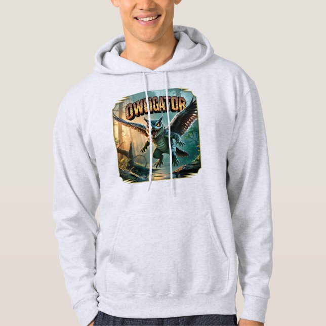 Sudadera Owligator Illustration – Owl Alligator Funny Scary (Anverso)