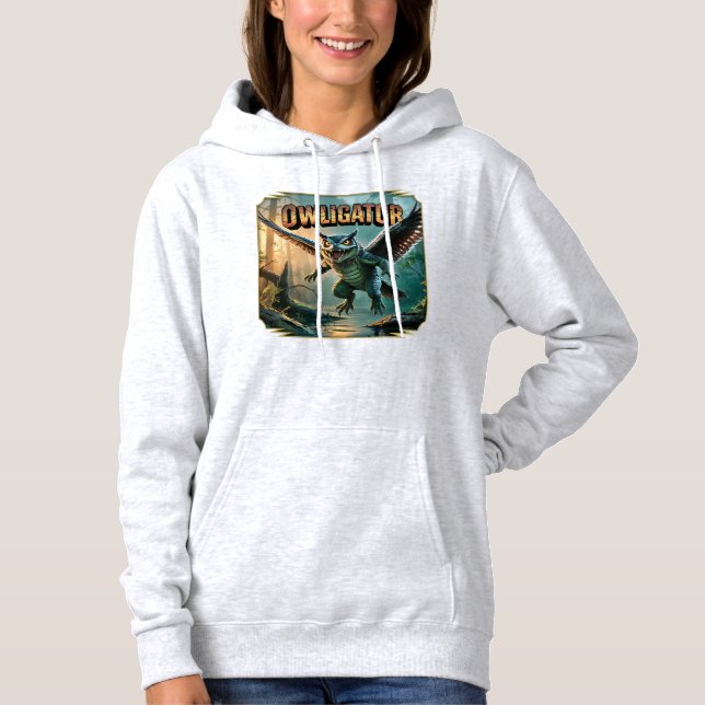 Sudadera Owligator Illustration – Owl Alligator Funny Scary (Anverso)