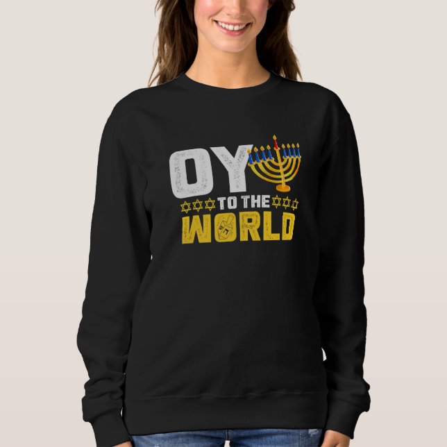 Sudadera Oy To the World Fun Hanukkah Star Of David Graphic (Anverso)