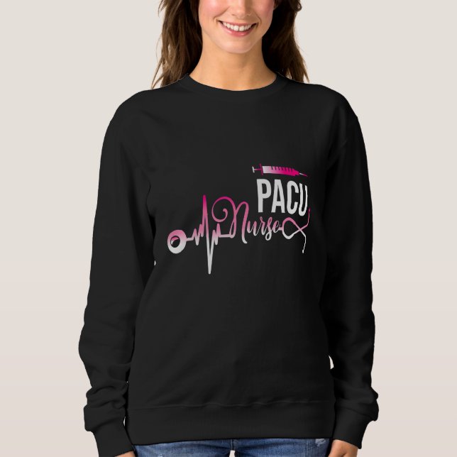 Sudadera PACU Nurse Post Anesthesia Care Unit Heartbeat PAC (Anverso)