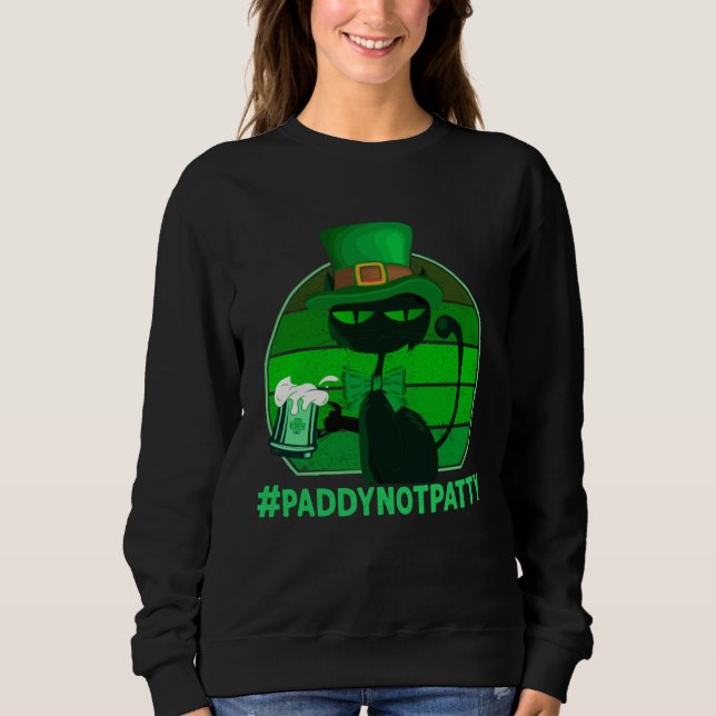 Sudadera #PaddyNotPatty St Patrick's Cat-Green Beer Drinkin (Anverso)