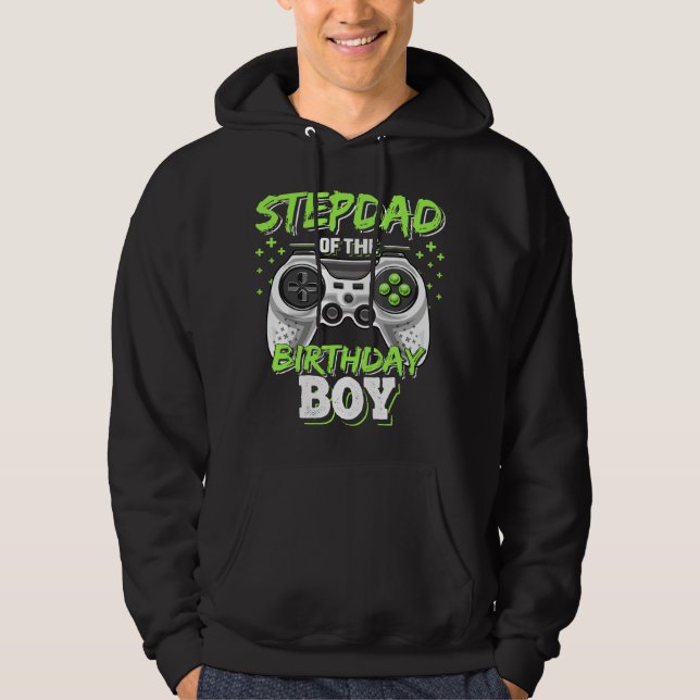 Sudadera Padrastro del niño cumpleañero juego de video de c (Anverso)