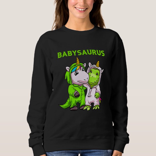 Sudadera Padre Babysaurus Con Hijo Nacido O Hija Pareja (Anverso)