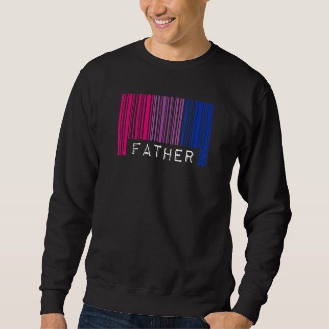 Sudadera Padre Código de barras Bisexual Bandera del Orgull (Anverso)