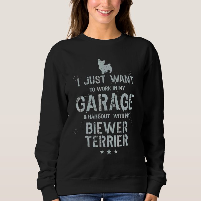 Sudadera Padre de Biewer Terrier Garaje Hombres Cuelgan (Anverso)