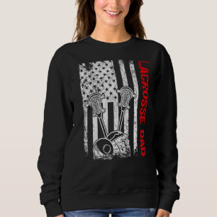 Sudadera Padre De Lacrosse De La Bandera Estadounidense De