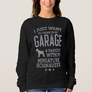 Sudadera Padre de Schnauzer Miniatura Garaje de Coche Hango