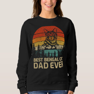 Sudadera Padre del mejor gato bengalí retro de los hombres